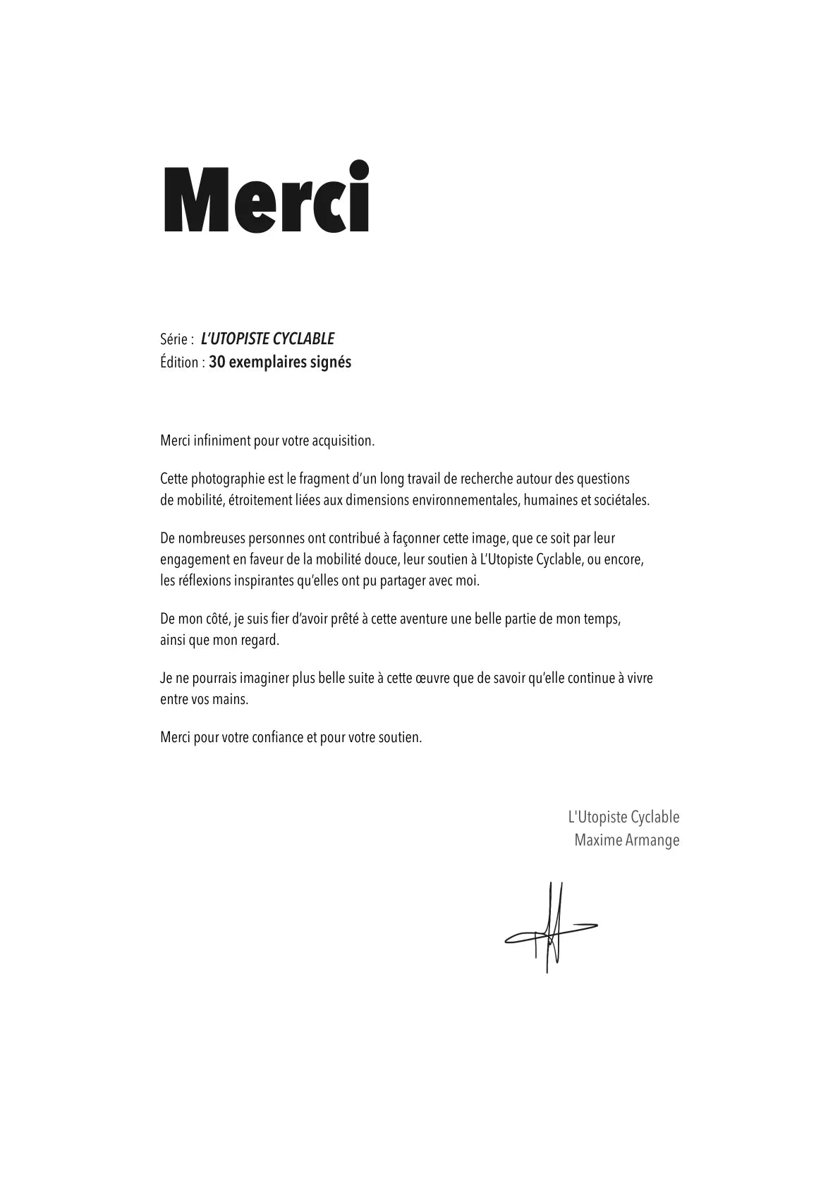 L'Utopiste Cyclable #2 — A letter from the artist